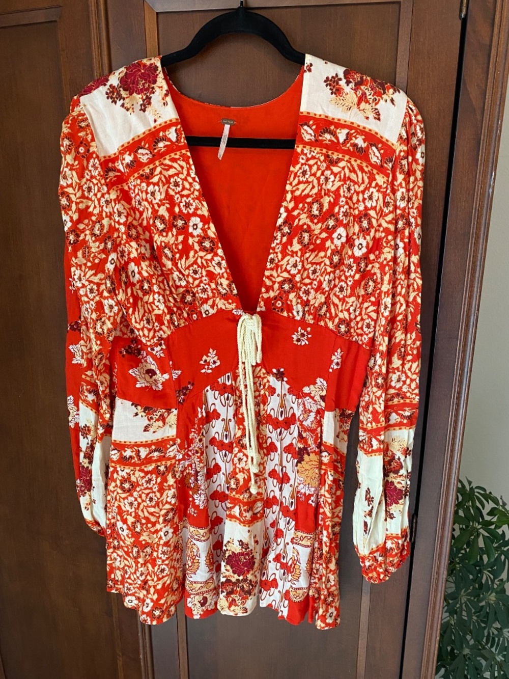 Free People Women’s Boho Floral Tunic Blouse – Size Medium - Picture 2 of 6